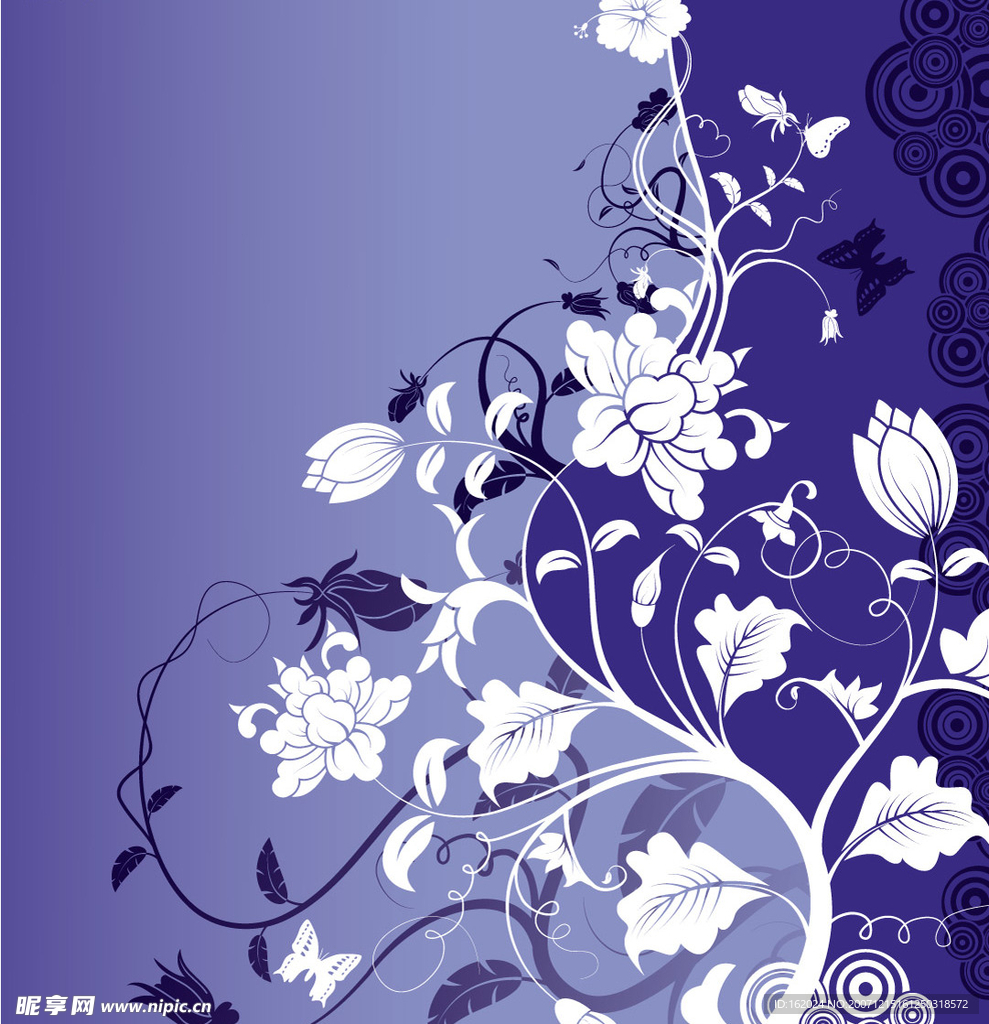 时尚花卉花纹矢量