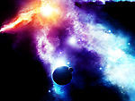 不错的星空火球爆炸创意图
