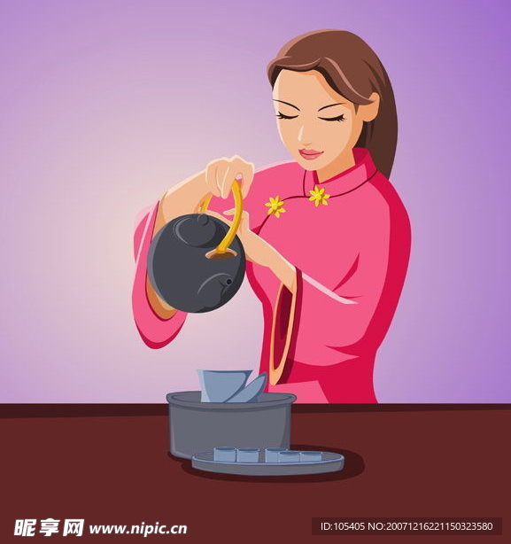 时尚中国风格矢量图