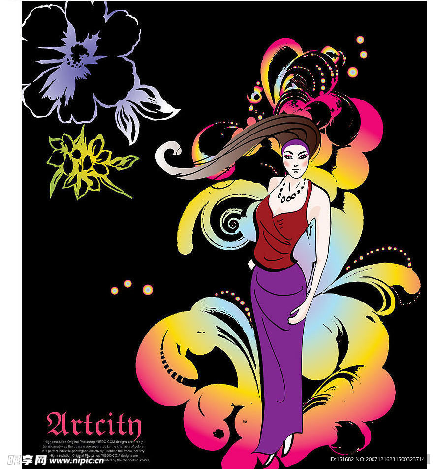 女人和花21