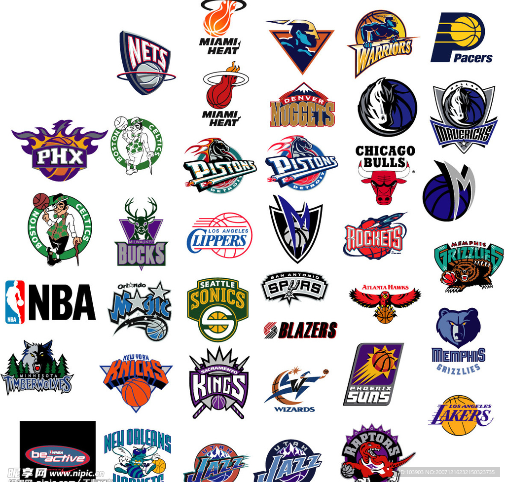 NBA球队全矢量标志