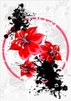 潮流 墨迹 花卉 时尚 花纹