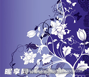 时尚花卉花纹矢量素材