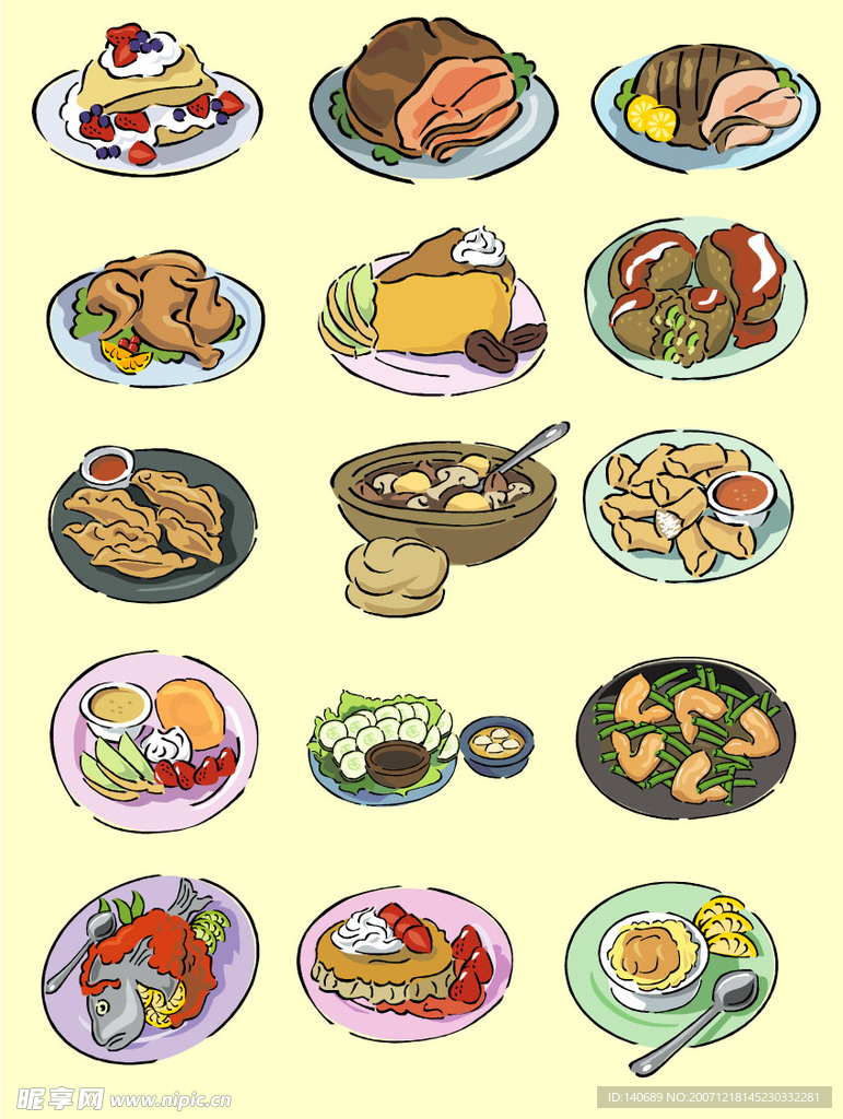 精美食品矢量图1