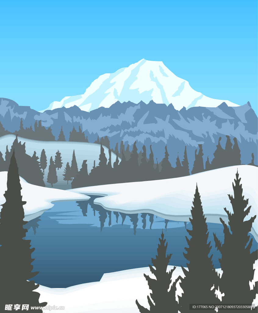 冬日远山