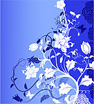紫色背景时尚花卉矢量图