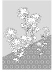 日本线描植物花卉矢量素材-39（菊花、龟甲背景）