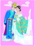 矢量传统婚礼新郎新娘