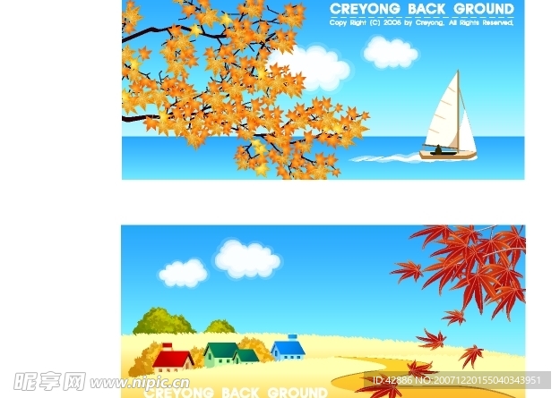 矢量秋季风景系列16