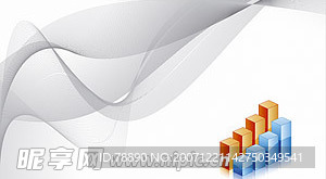流动线条与统计元素矢量素材