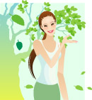 清纯的矢量夏季美女