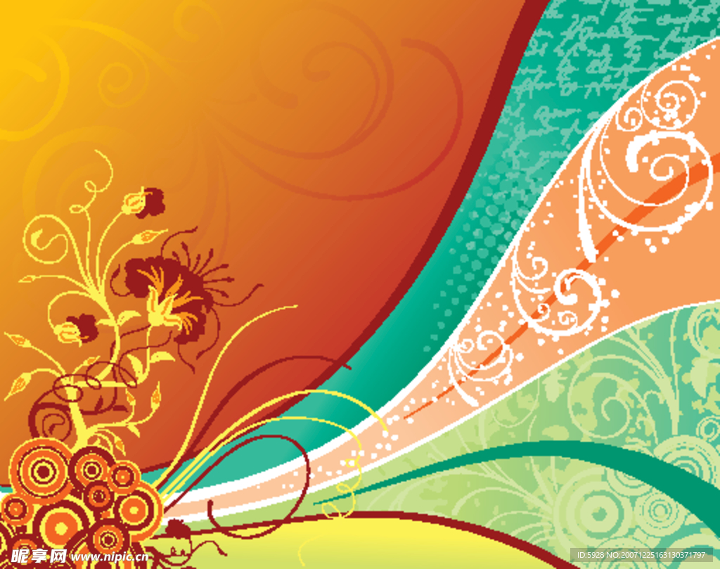 矢量潮流花纹