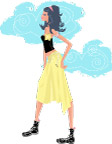 矢量长发模特女性