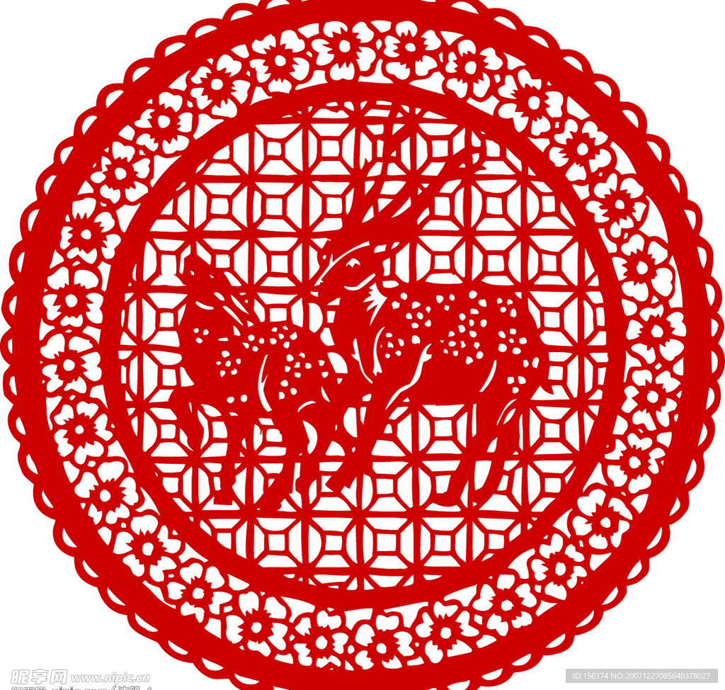 吉祥矢量图案 底纹 剪纸