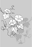 日本风格矢量植物以及部分动物素材