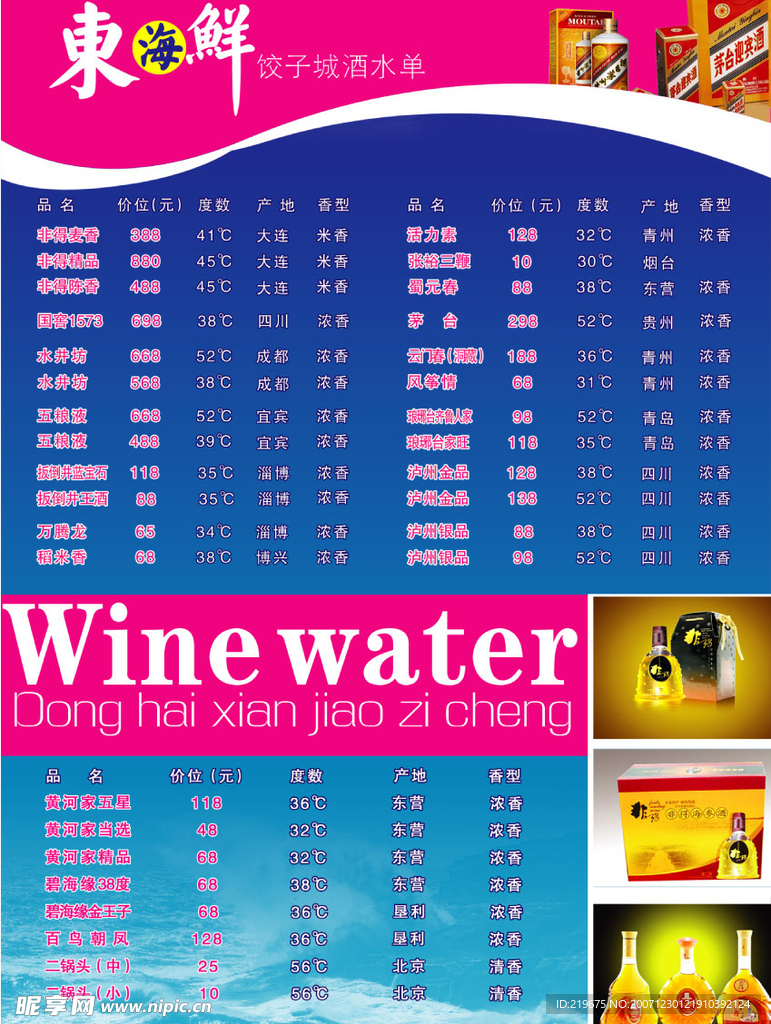 酒水单