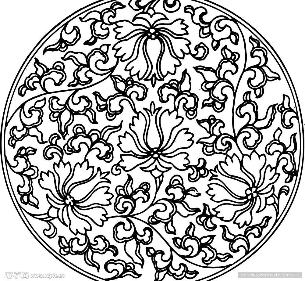 矢量花纹花边