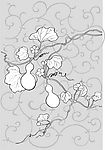 日本风格矢量植物以及部分动物素材