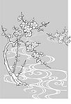 日本风格矢量植物以及部分动物素材