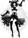 女性与花纹潮流矢量素材
