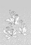 日本风格矢量植物以及部分动物素材