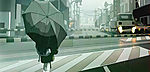 雨中打伞的人