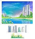 超精美矢量现代城市风景图