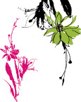 水墨矢量花草花纹