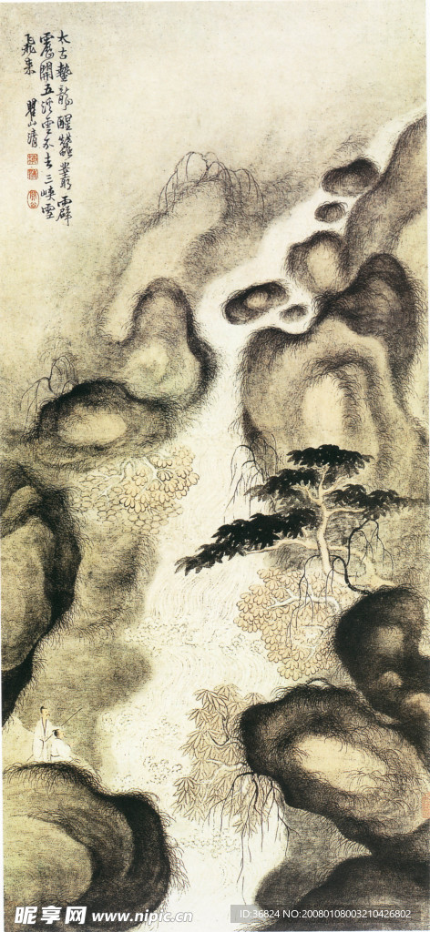 溪边钓鱼
