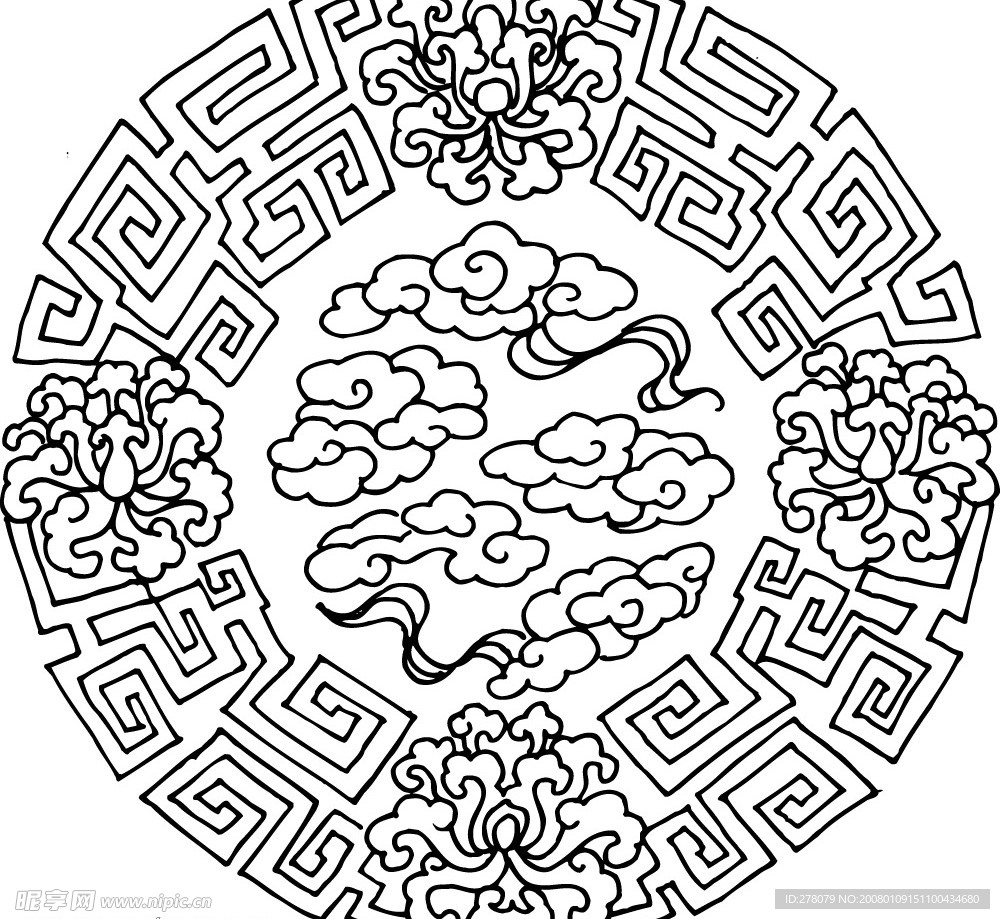 矢量花纹花边
