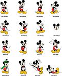 16个DISNEY米奇标准矢量AI文件(网上现在找不到的)