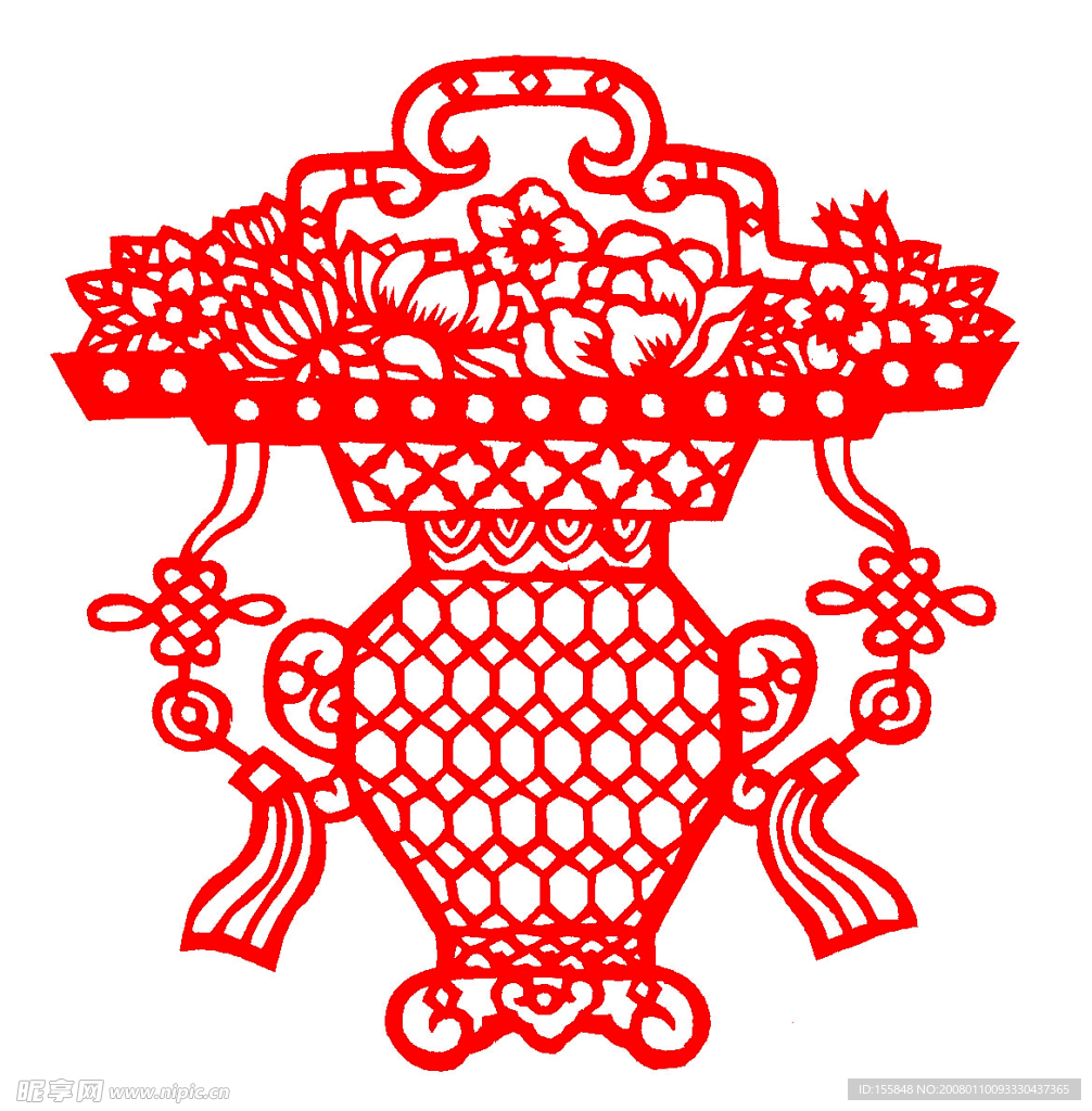 剪纸-花篮