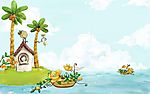 美丽的儿童插画背景图9