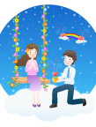 韩国情人节插画
