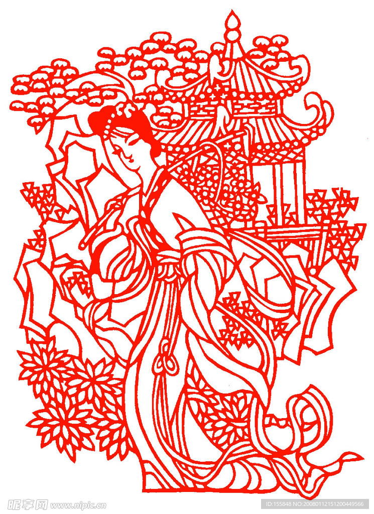 剪纸－女