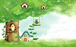 美丽的儿童插画背景图14