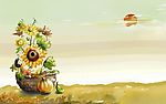美丽的儿童插画背景图10