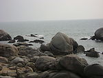 大海 奇异的石头 石头
