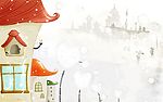 美丽的儿童插画背景图25