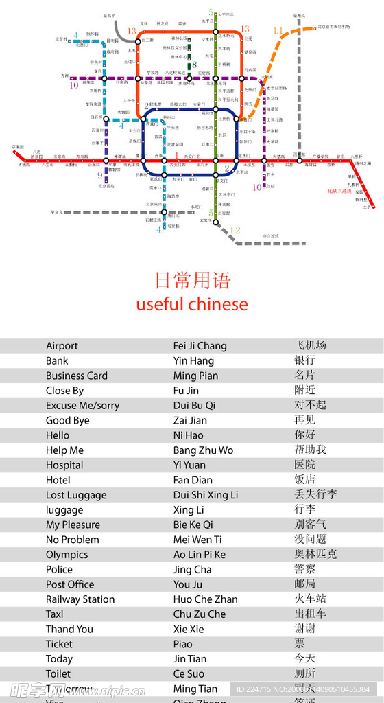 北京地铁及轻轨失量图