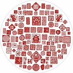 圆形百福矢量图