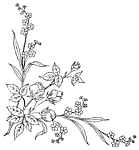 黑白花草花纹图案 设计 素材