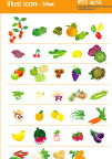 水果和蔬菜图标矢量素材