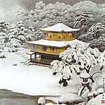 雪中金阁寺图