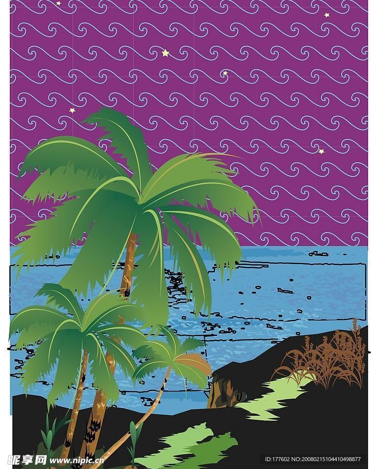 椰了树背景