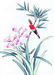 彩绘花鸟