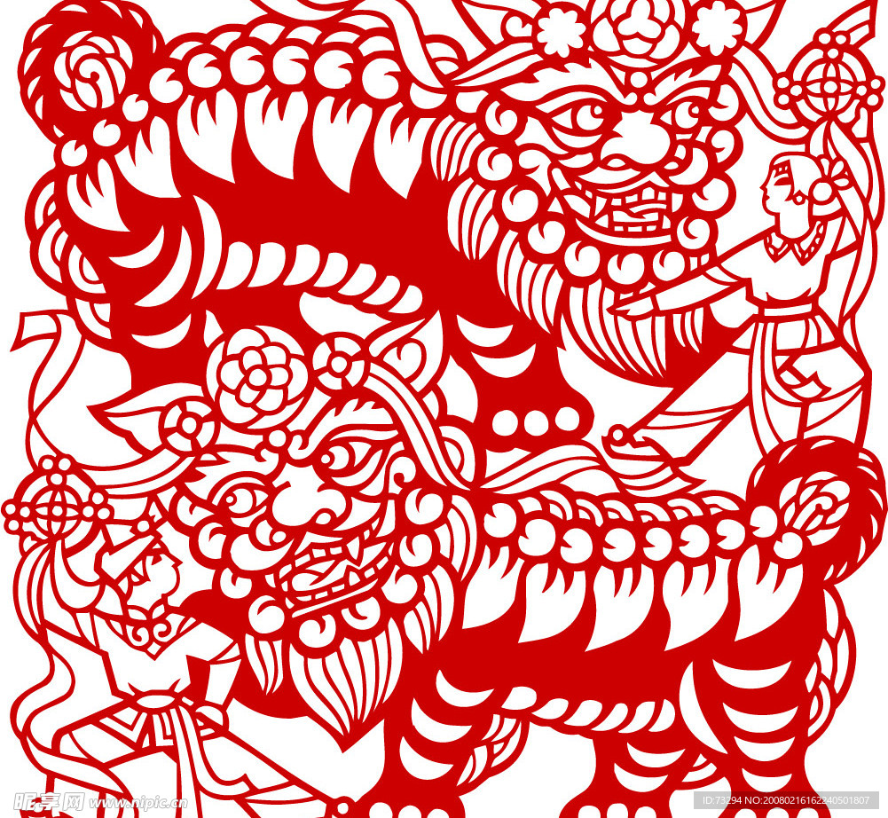 剪纸艺术 矢量图