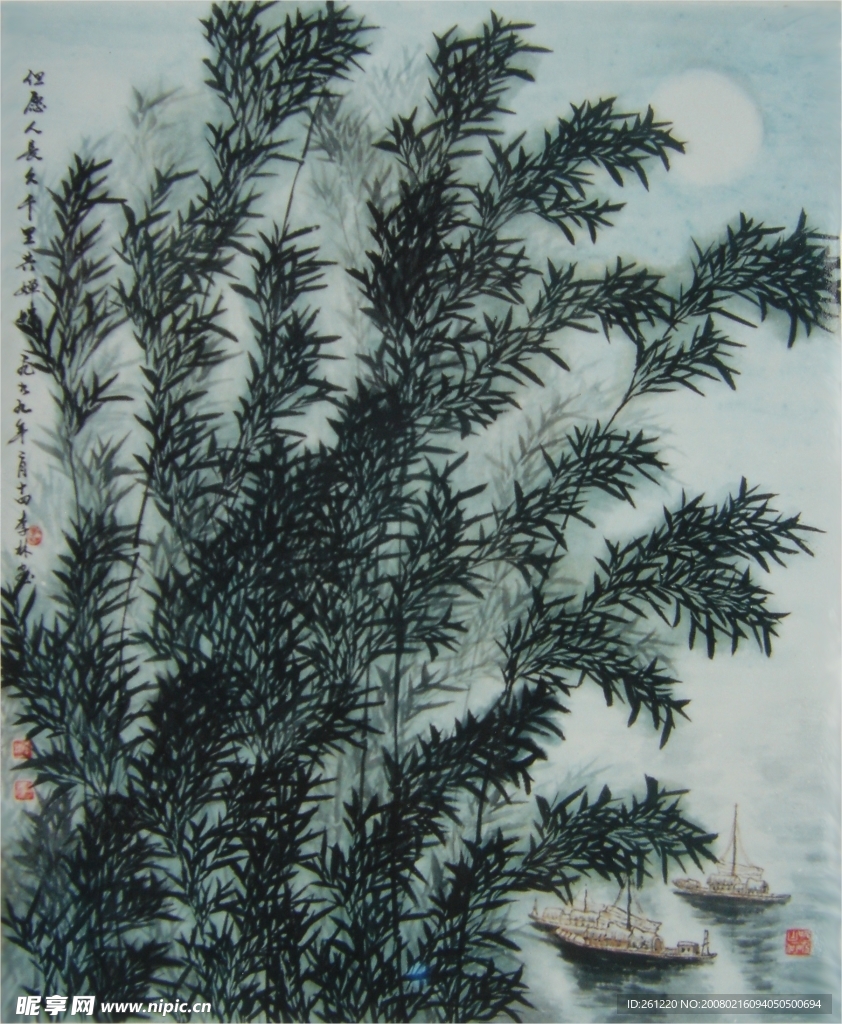 国画绿草