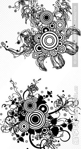 多款时尚线描花纹