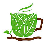 树叶组成的咖啡杯矢量素材